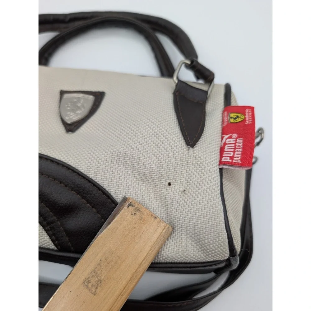 PUMA x Ferrari Handbag Crossbody Purse Y2K F1 Racing Motorsport Cream Brown